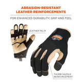 ProFlex 710LTR Heavy-Duty Work Gloves - Leather-Reinforced